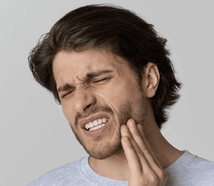 Image of a man with a sore tooth