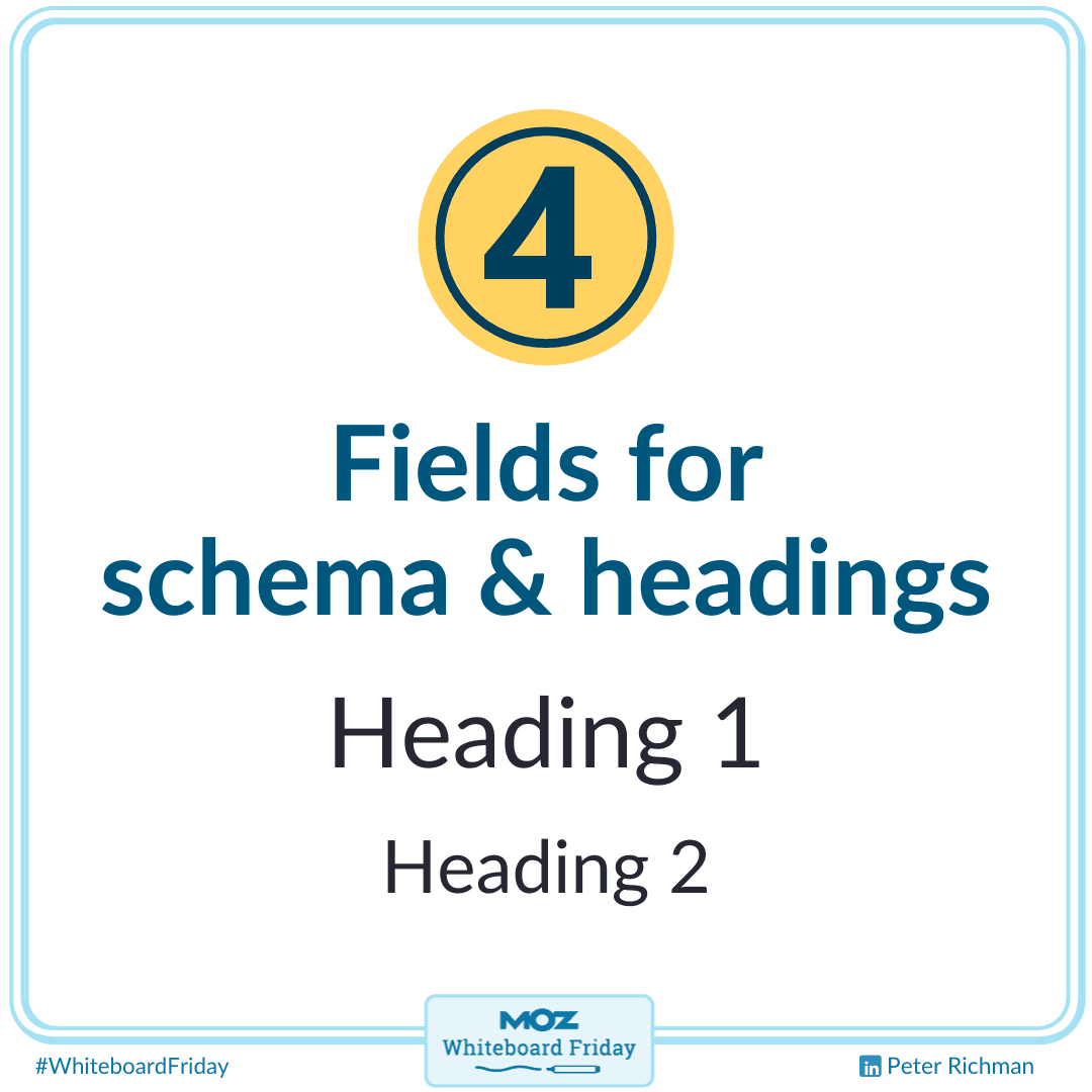 Fields for schema & headings