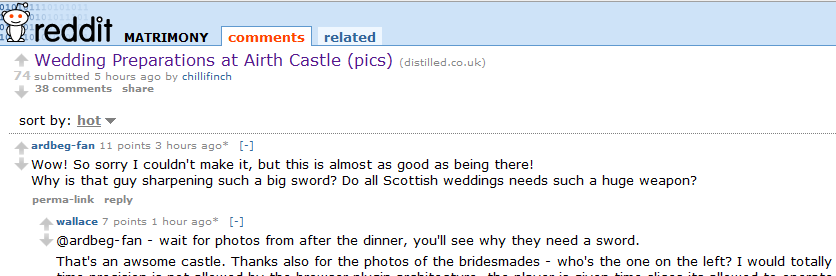 Will's wedding gets onto Reddit (not really.)