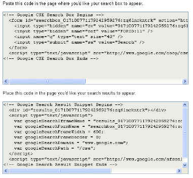 screenshot of provided code