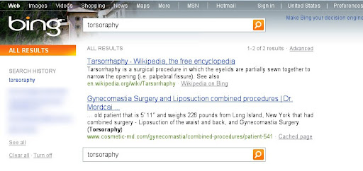 Bing's result