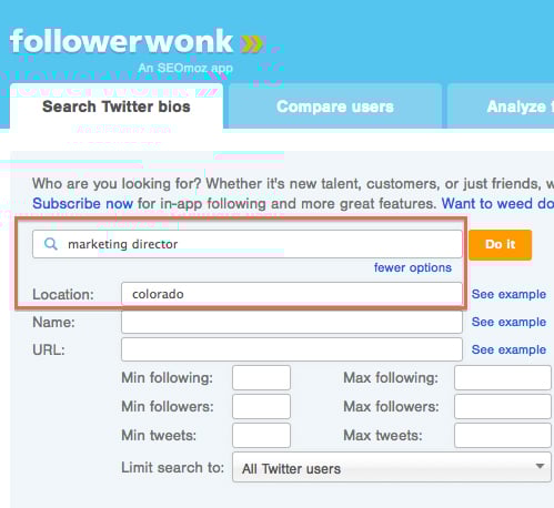 Followerwonk search