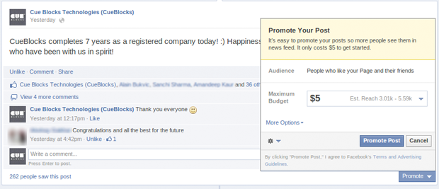 Facebook Promoted Posts - Creation