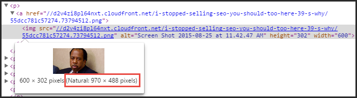 Display size of Images