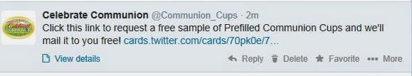 Tweet with a Lead Generation Card Attached