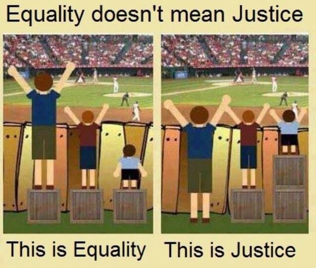 Equality doesn't mean Justice cartoon
