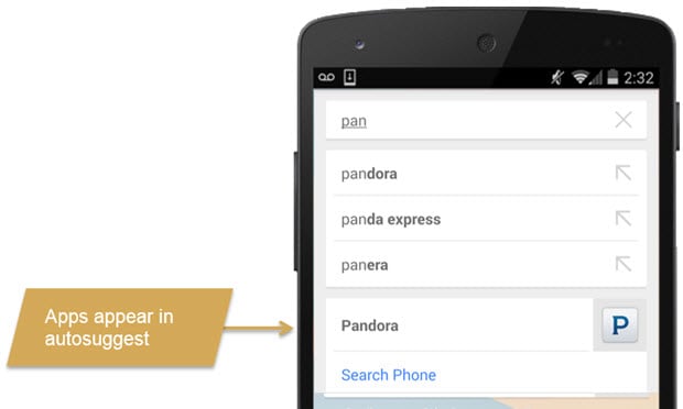 App auto suggest