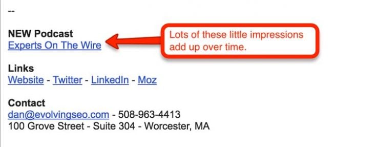 Email signature.